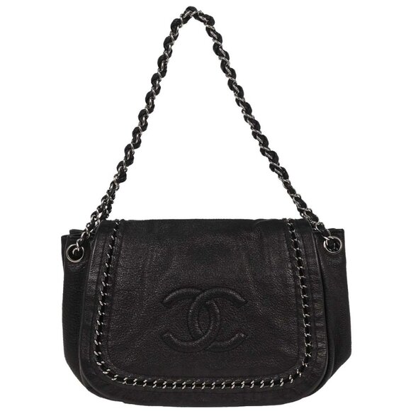 Chanel Black Calfskin Luxury Line Accordion Flap Handbag 196345 - Picture 1 of 9
